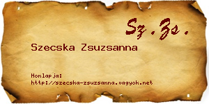 Szecska Zsuzsanna névjegykártya